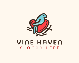 Bird Nest Heart logo design