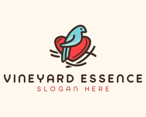 Bird Nest Heart logo design