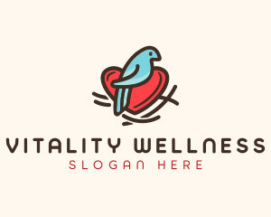 Bird Nest Heart logo design