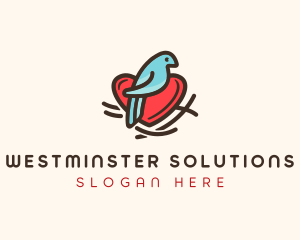 Bird Nest Heart logo design