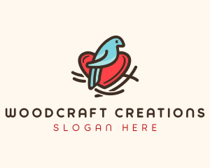 Bird Nest Heart logo design