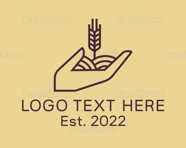 Wheat Farmer Hand Logo