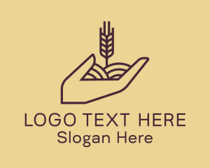 Wheat Farmer Hand  Logo