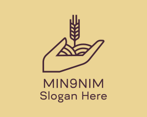 Wheat Farmer Hand  Logo