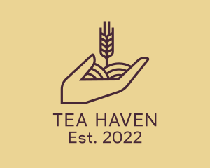 Wheat Farmer Hand  logo design