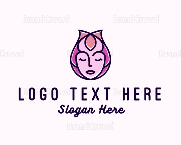 Tulip Flower Woman Logo