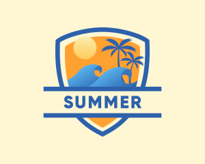 Ocean Wave Summer logo design