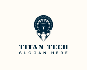 Titan Atlas Globe logo design