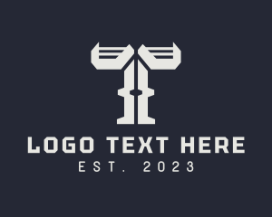 Text - Industrial Letter T Company logo design