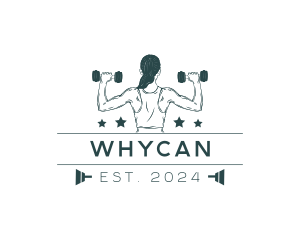 Bodybuilding - Woman Weights Fitness logo design