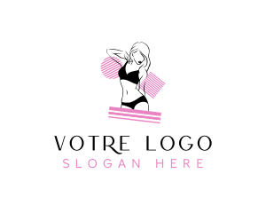 Vlogger - Feminine Underwear Woman logo design