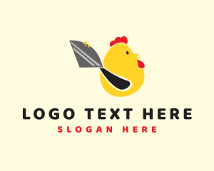 Poultry - Chicken Rooster Knife logo design