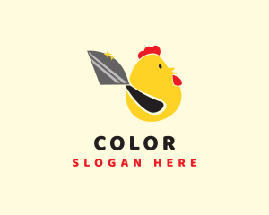 Chicken Nugget - Chicken Rooster Knife logo design