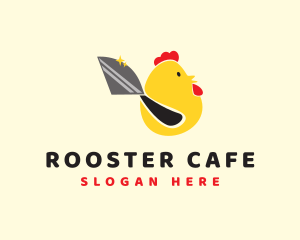 Chicken Rooster Knife logo design