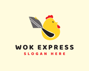 Chicken Rooster Knife logo design