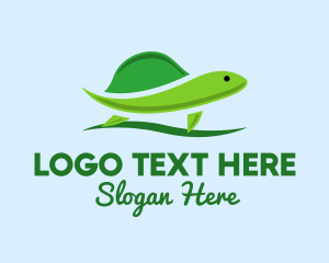Zoo Animal - Green Baby Turtle logo design