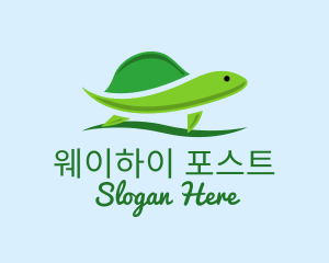 Green Baby Turtle logo design