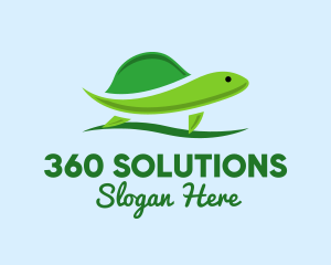 Green Baby Turtle logo design