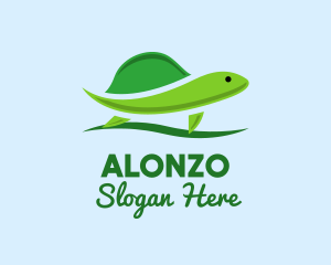 Green Baby Turtle logo design