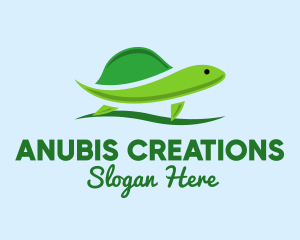 Green Baby Turtle logo design