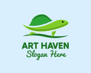 Green Baby Turtle logo design