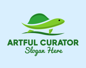 Green Baby Turtle logo design