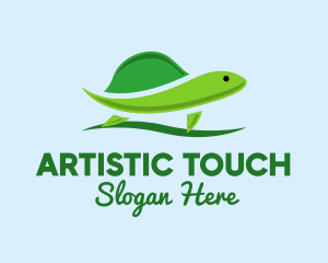 Green Baby Turtle logo design