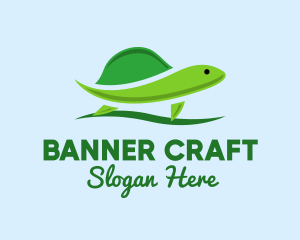 Green Baby Turtle logo design