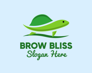 Green Baby Turtle logo design