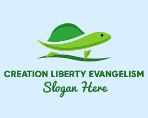 Green Baby Turtle logo design