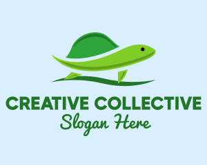 Green Baby Turtle logo design