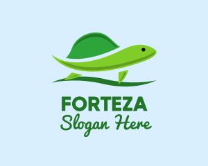 Green Baby Turtle logo design