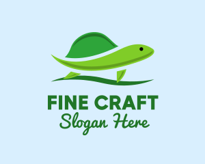 Green Baby Turtle logo design