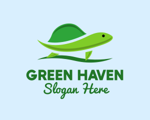 Green Baby Turtle logo design