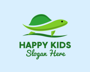 Green Baby Turtle logo design