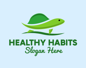 Green Baby Turtle logo design