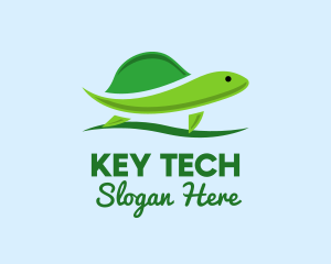 Green Baby Turtle logo design