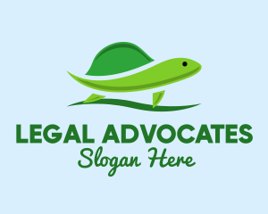 Green Baby Turtle logo design