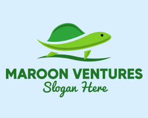 Green Baby Turtle logo design