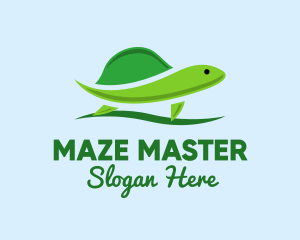 Green Baby Turtle logo design