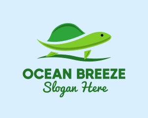 Green Baby Turtle logo design