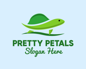 Green Baby Turtle logo design