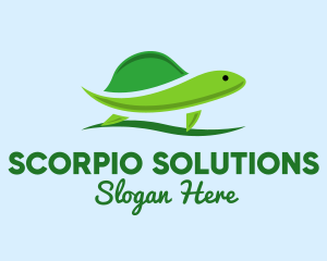 Green Baby Turtle logo design