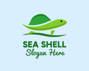 Green Baby Turtle logo design