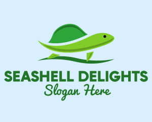 Green Baby Turtle logo design