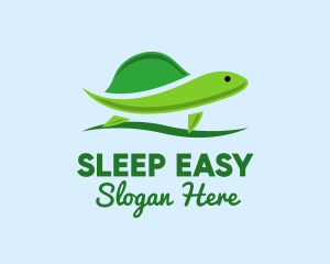 Green Baby Turtle logo design