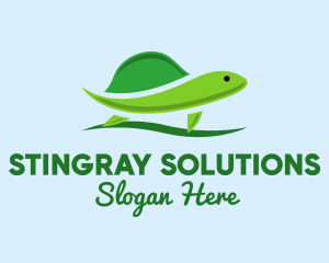 Green Baby Turtle logo design