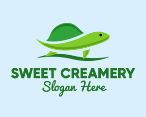 Green Baby Turtle logo design