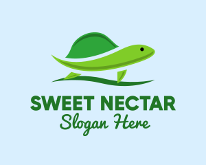 Green Baby Turtle logo design