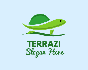 Green Baby Turtle logo design